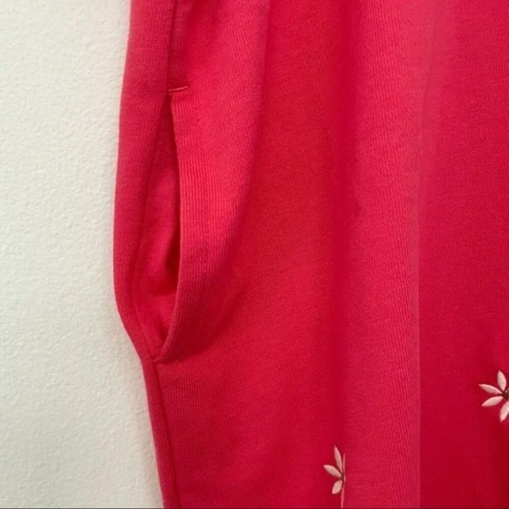 Gap Kids French Terry Dress in Coral with White Flowers size 6-7